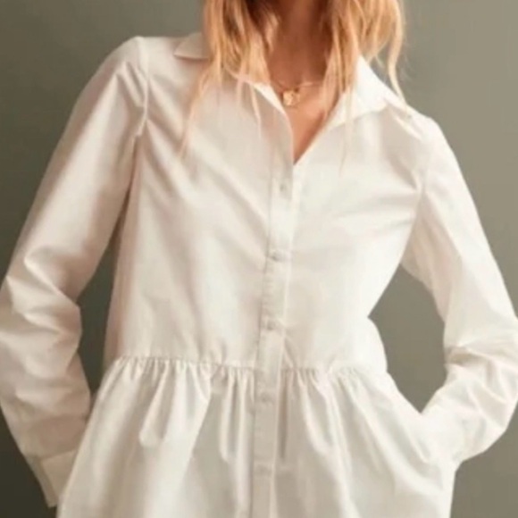 Anthropologie Cream Button-Up Blouse with Bows on back - Picture 6 of 6